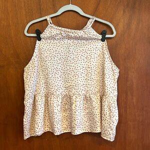 Francesca’s collection mi Ami polka dot peplum sleeveless blouse size XL